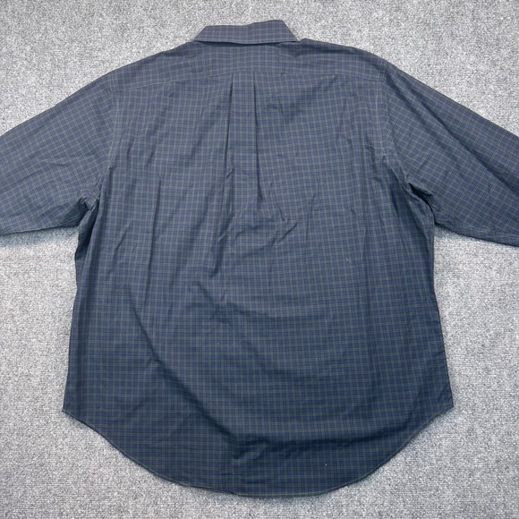 Lauren Ralph Lauren Button Down NON-IRON Shirt Men's 17.5-32/33 Blue Green Check - Picture 3 of 10